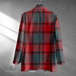 ScotsTee Shop MacPhail Weathered Clan Crest Casual Tartan Flat Lapel Collar Blazer Tartan Blazer Cotton