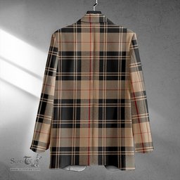 ScotsTee Shop Moffat Weathered Clan Crest Casual Tartan Flat Lapel Collar Blazer Tartan Blazer Cotton