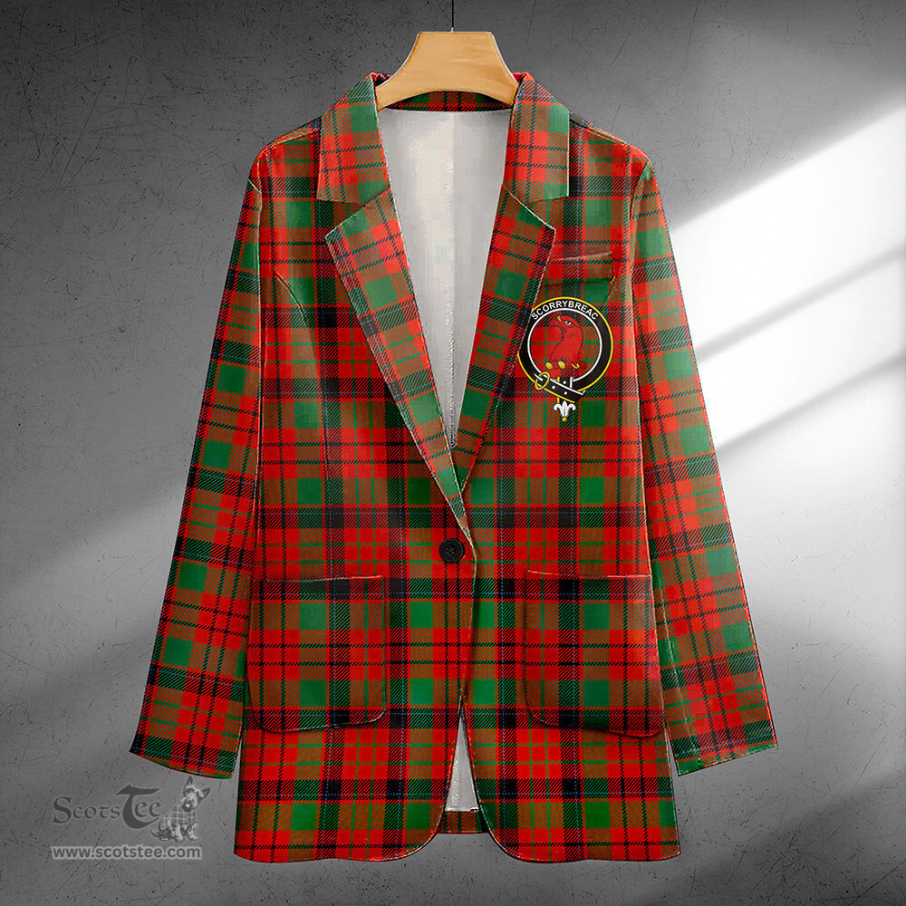 ScotsTee Shop MacNicol Modern Clan Crest Casual Tartan Flat Lapel Collar Blazer Tartan Blazer Cotton