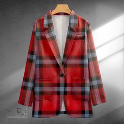 ScotsTee Shop MacLaine of LochBuie (Cockburn) (MacLaine of LochBuie) Weathered Clan Crest Casual Tartan Flat Lapel Collar Blazer Tartan Blazer Cotton