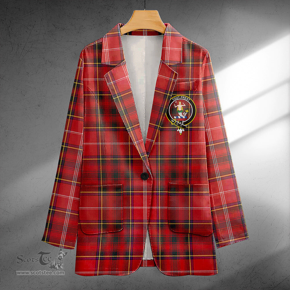 ScotsTee Shop Murray Plaid Artifact Weathered Clan Crest Casual Tartan Flat Lapel Collar Blazer Tartan Blazer Cotton