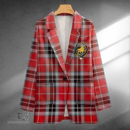 ScotsTee Shop MacTavish Ancient Clan Crest Casual Tartan Flat Lapel Collar Blazer Tartan Blazer Cotton