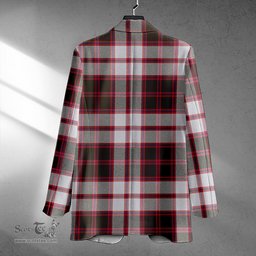 ScotsTee Shop MacPherson of Pitmain Weathered Clan Crest Casual Tartan Flat Lapel Collar Blazer Tartan Blazer Cotton