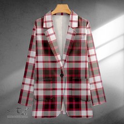 ScotsTee Shop MacPherson of Pitmain Weathered Clan Crest Casual Tartan Flat Lapel Collar Blazer Tartan Blazer Cotton