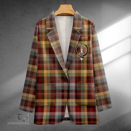 ScotsTee Shop MacKay of Strathnaver Weathered Clan Crest Casual Tartan Flat Lapel Collar Blazer Tartan Blazer Cotton