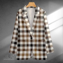ScotsTee Shop Hogg Ancient Clan Crest Casual Tartan Flat Lapel Collar Blazer Tartan Blazer Cotton
