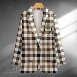 ScotsTee Shop Hogg Ancient Clan Crest Casual Tartan Flat Lapel Collar Blazer Tartan Blazer Cotton