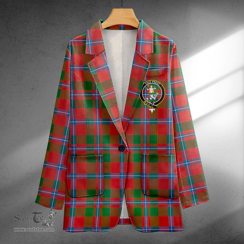 ScotsTee Shop Murray of Abercairney Portrait (Murray of Abercairney; Portrait) Ancient Clan Crest Casual Tartan Flat Lapel Collar Blazer Tartan Blazer Cotton