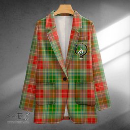 ScotsTee Shop Muirhead Ancient Clan Crest Casual Tartan Flat Lapel Collar Blazer Tartan Blazer Cotton