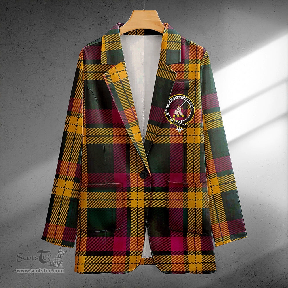 ScotsTee Shop MacMillan Modern Clan Crest Casual Tartan Flat Lapel Collar Blazer Tartan Blazer Cotton