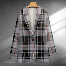 ScotsTee Shop Moffat Modern Clan Crest Casual Tartan Flat Lapel Collar Blazer Tartan Blazer Cotton