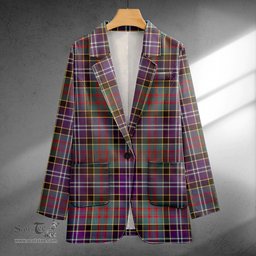 ScotsTee Shop Paisley Drennan (Drennan Drennan) Weathered Clan Crest Casual Tartan Flat Lapel Collar Blazer Tartan Blazer Cotton