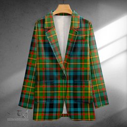 ScotsTee Shop MacLeish Ancient Clan Crest Casual Tartan Flat Lapel Collar Blazer Tartan Blazer Cotton