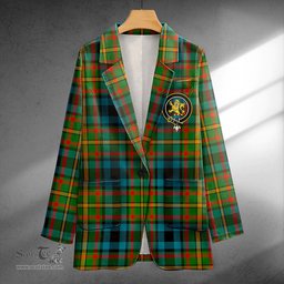 ScotsTee Shop MacLeish Ancient Clan Crest Casual Tartan Flat Lapel Collar Blazer Tartan Blazer Cotton