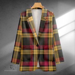 ScotsTee Shop MacMillan Weathered Clan Crest Casual Tartan Flat Lapel Collar Blazer Tartan Blazer Cotton