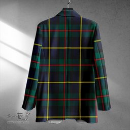 ScotsTee Shop MacLeod of Harris (MacLeod Hunting) Modern Clan Crest Casual Tartan Flat Lapel Collar Blazer Tartan Blazer Cotton