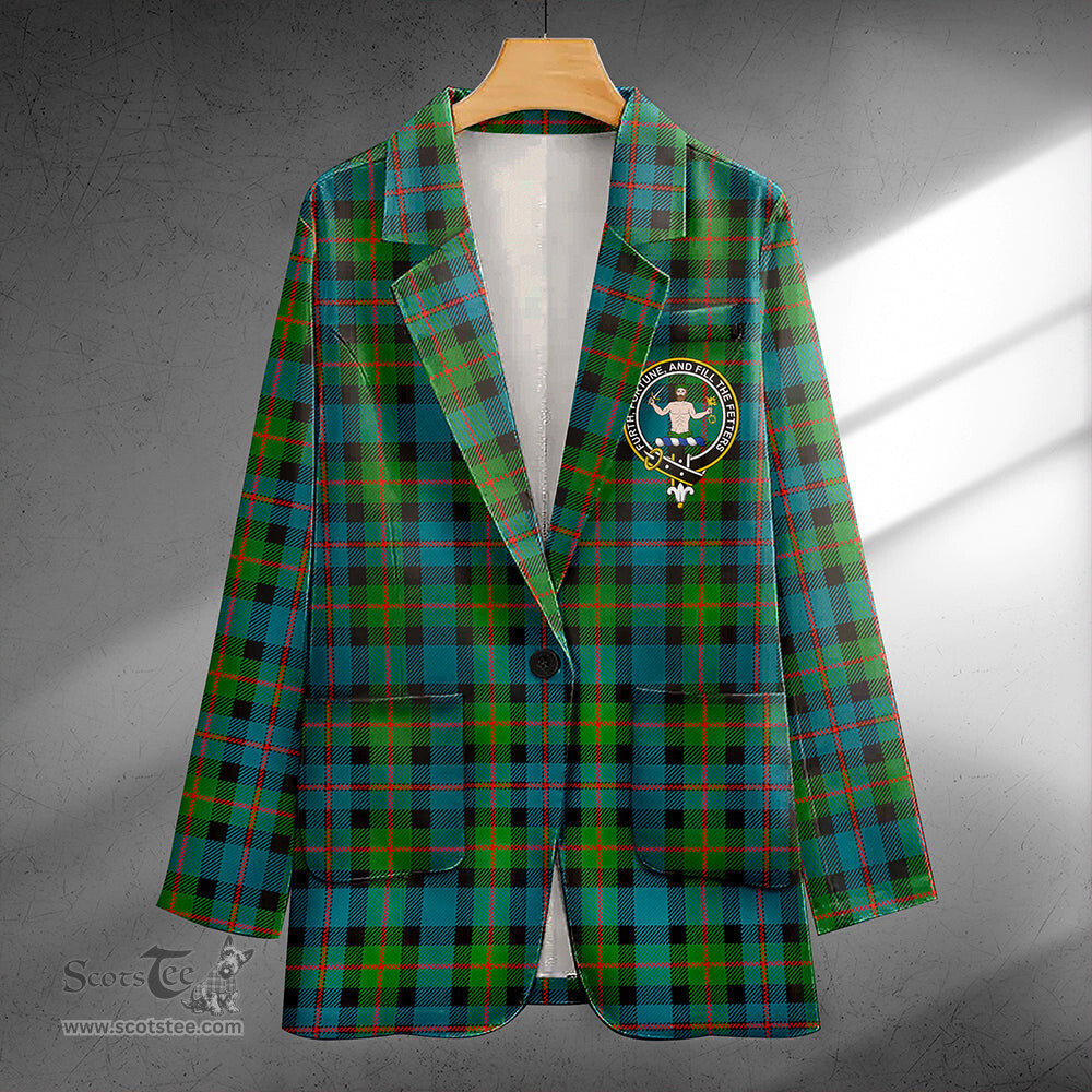 ScotsTee Shop Murray of Atholl variation (Murray of Atholl; variation) Ancient Clan Crest Casual Tartan Flat Lapel Collar Blazer Tartan Blazer Cotton
