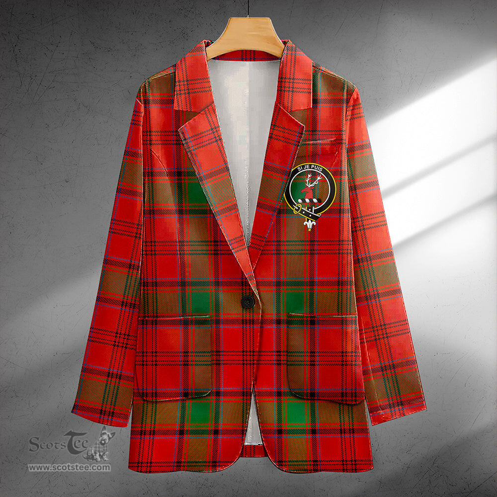 ScotsTee Shop MacLintock Ancient Clan Crest Casual Tartan Flat Lapel Collar Blazer Tartan Blazer Cotton
