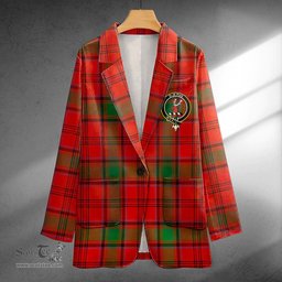 ScotsTee Shop MacLintock Ancient Clan Crest Casual Tartan Flat Lapel Collar Blazer Tartan Blazer Cotton