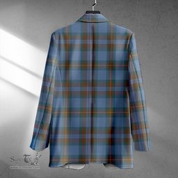 ScotsTee Shop Miller Weathered Clan Crest Casual Tartan Flat Lapel Collar Blazer Tartan Blazer Cotton