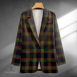 ScotsTee Shop MacLellan Modern Clan Crest Casual Tartan Flat Lapel Collar Blazer Tartan Blazer Cotton
