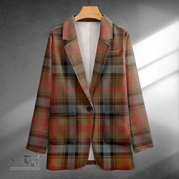 ScotsTee Shop Park Weathered Clan Crest Casual Tartan Flat Lapel Collar Blazer Tartan Blazer Cotton