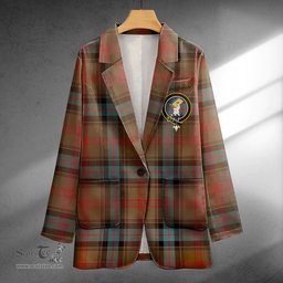 ScotsTee Shop Park Weathered Clan Crest Casual Tartan Flat Lapel Collar Blazer Tartan Blazer Cotton