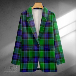 ScotsTee Shop Monteith Clan Crest Casual Tartan Flat Lapel Collar Blazer Tartan Blazer Cotton