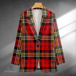 ScotsTee Shop MacPherson of Cluny Red Modern Clan Crest Casual Tartan Flat Lapel Collar Blazer Tartan Blazer Cotton