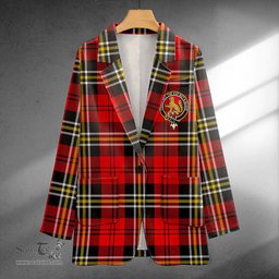 ScotsTee Shop MacPherson of Cluny Red Modern Clan Crest Casual Tartan Flat Lapel Collar Blazer Tartan Blazer Cotton
