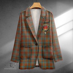 ScotsTee Shop Moncrieffe of Atholl Weathered Clan Crest Casual Tartan Flat Lapel Collar Blazer Tartan Blazer Cotton
