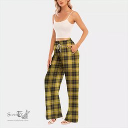 ScotsTee Shop Scottish Barclay Dress Modern Clan Tartan Womens Waist Fungus Edge Wide Leg Pants Tartan Pants