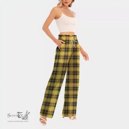 ScotsTee Shop Scottish Barclay Dress Modern Clan Tartan Womens Waist Fungus Edge Wide Leg Pants Tartan Pants