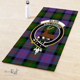 ScotsTee Shop Scottish Blair Modern Clan Crest Tartan Rubber Yoga Mat