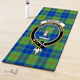 ScotsTee Shop Scottish Barclay Hunting Ancient Clan Crest Tartan Rubber Yoga Mat