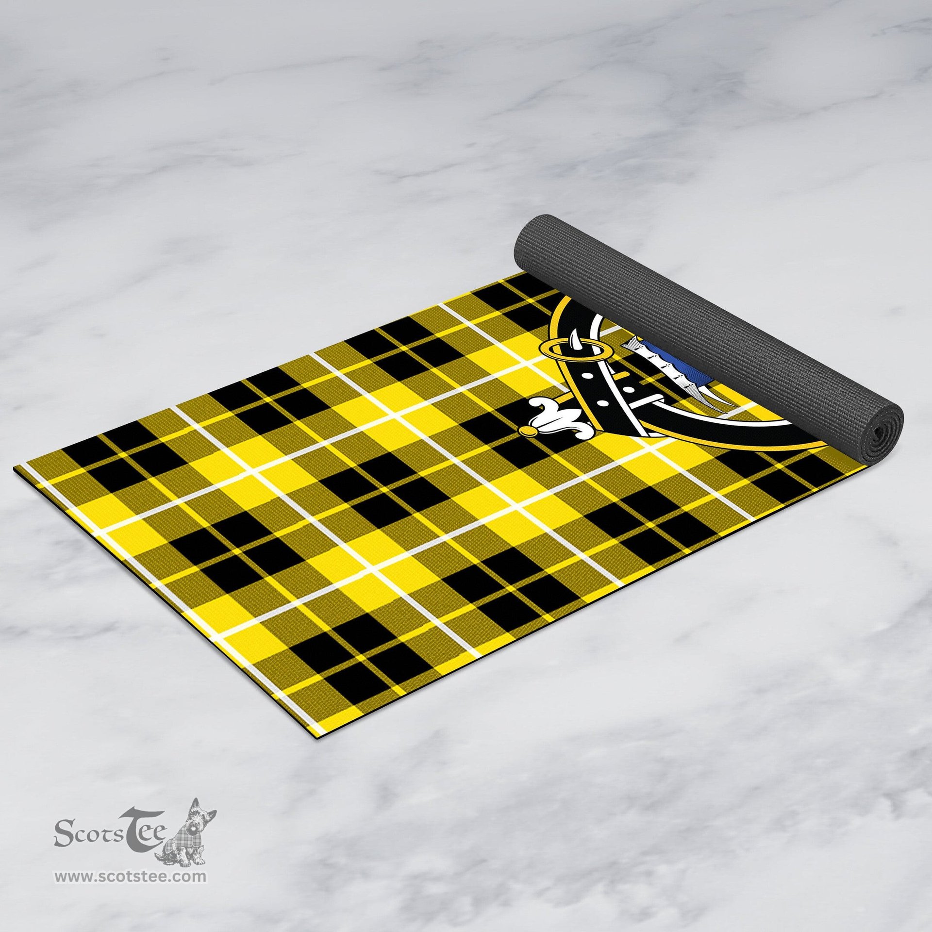 ScotsTee Shop Scottish Barclay Dress Modern Clan Crest Tartan Rubber Yoga Mat