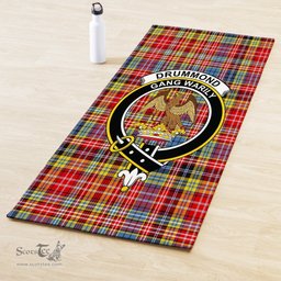ScotsTee Shop Scottish Drummond of Strathallan Clan Crest Tartan Rubber Yoga Mat