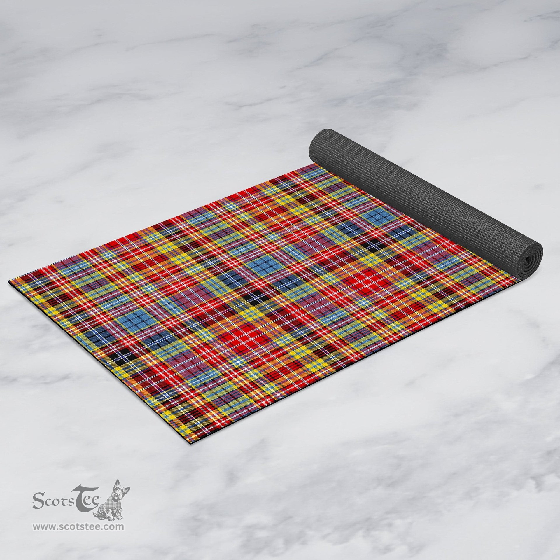 ScotsTee Shop Scottish Drummond of Strathallan Clan Tartan Rubber Yoga Mat