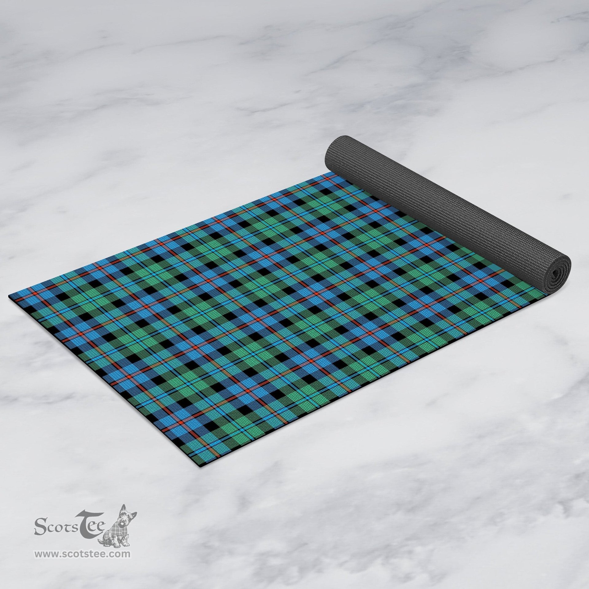ScotsTee Shop Scottish Campbell of Cawdor Ancient Clan Tartan Rubber Yoga Mat
