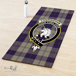 ScotsTee Shop Scottish Cunningham Dress Blue Dancers Clan Crest Tartan Rubber Yoga Mat