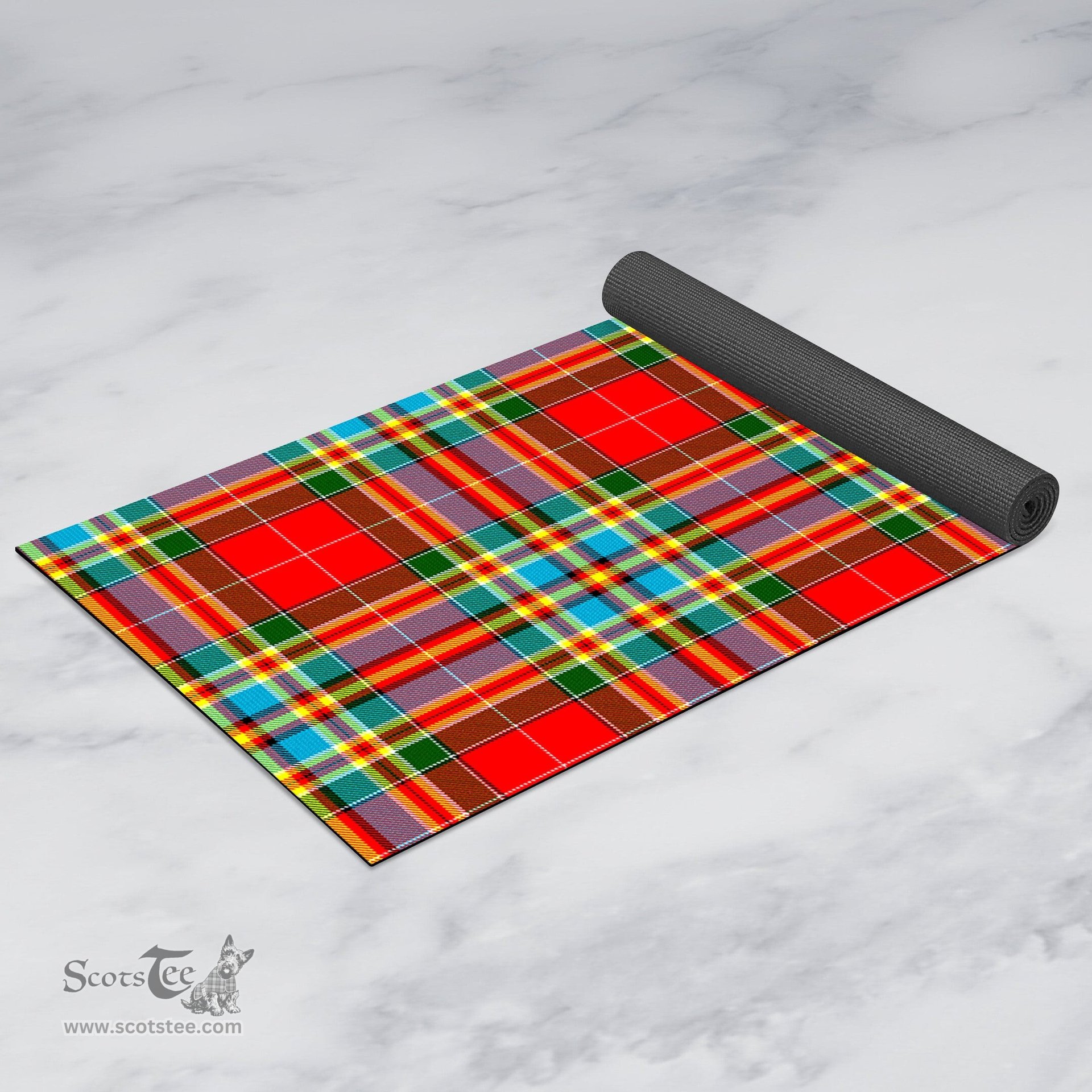 ScotsTee Shop Scottish Chattan Clan Tartan Rubber Yoga Mat