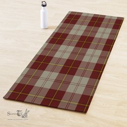 ScotsTee Shop Scottish Cunningham Burgundy Dancers Clan Tartan Rubber Yoga Mat