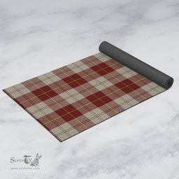 ScotsTee Shop Scottish Cunningham Burgundy Dancers Clan Tartan Rubber Yoga Mat