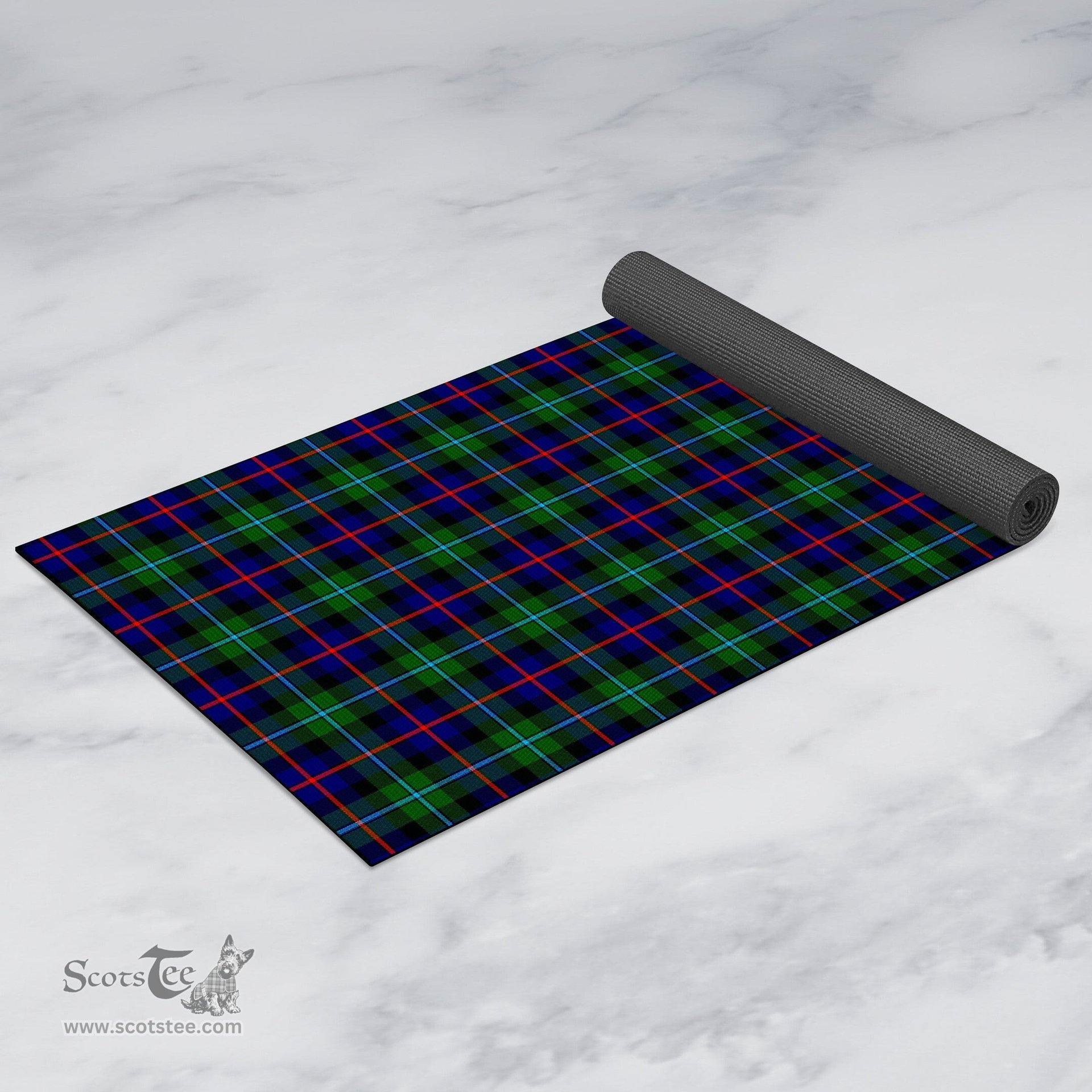 ScotsTee Shop Scottish Campbell of Cawdor Modern Clan Tartan Rubber Yoga Mat