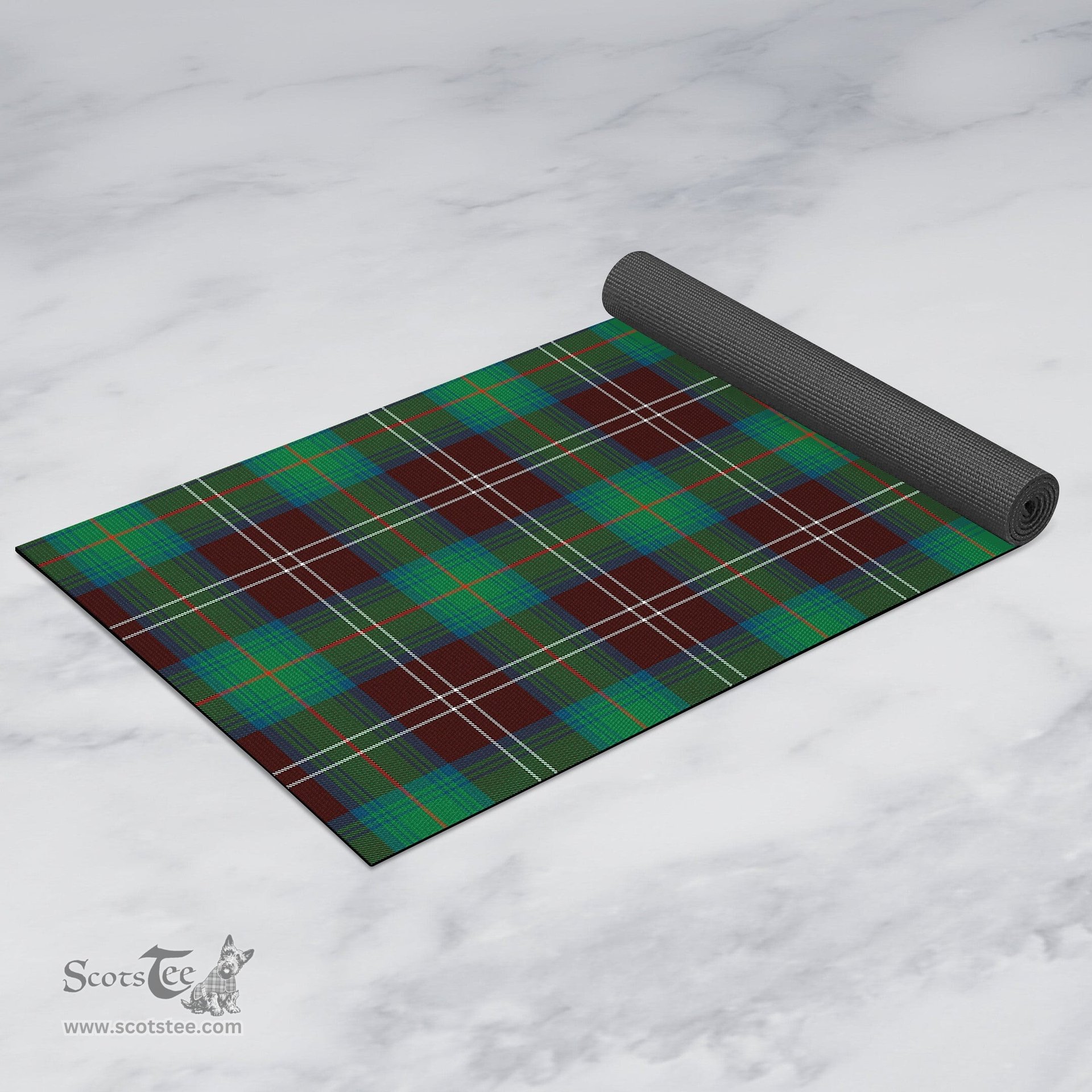 ScotsTee Shop Scottish Chisholm Hunting Ancient Clan Tartan Rubber Yoga Mat