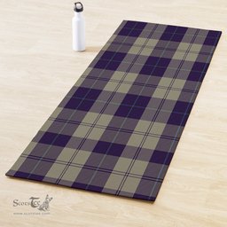 ScotsTee Shop Scottish Cunningham Dress Blue Dancers Clan Tartan Rubber Yoga Mat