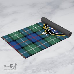 ScotsTee Shop Scottish Davidson of Tulloch Clan Crest Tartan Rubber Yoga Mat