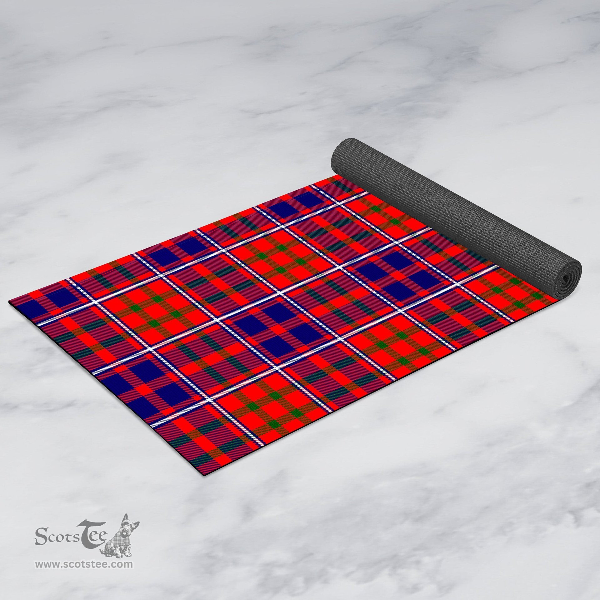 ScotsTee Shop Scottish Cameron of Lochiel Modern Clan Tartan Rubber Yoga Mat