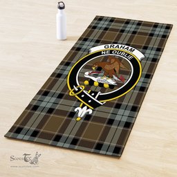 ScotsTee Shop Scottish Graham of Menteith Weathered Clan Crest Tartan Rubber Yoga Mat