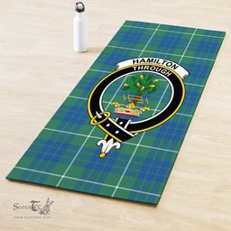 ScotsTee Shop Scottish Hamilton Hunting Ancient Clan Crest Tartan Rubber Yoga Mat